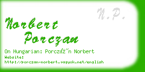 norbert porczan business card